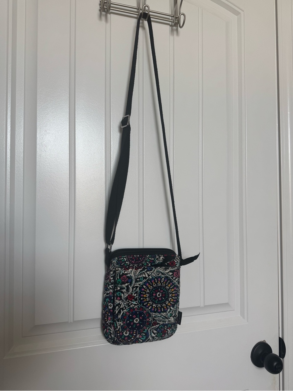 Vera Bradley Black Multi Floral Medallion Crossbody Bag